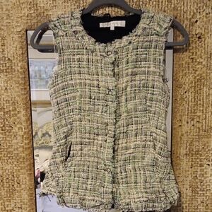 Veronique Branquinho Textured Green Tweed Blouse